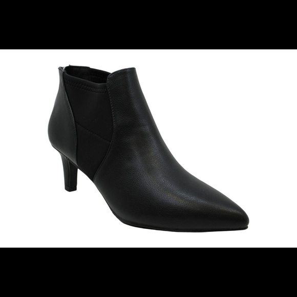 Easy Street Womens Leather Pointed Toe Ankle Boots - Picture 1 of 4